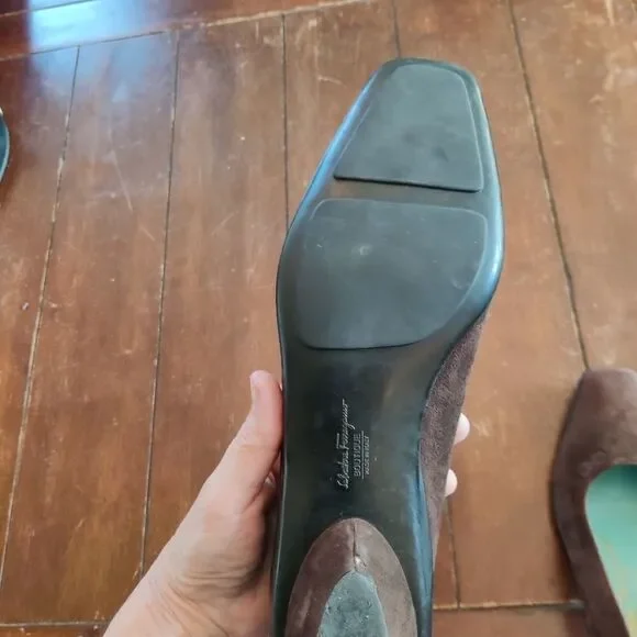 salvatore Ferragamo boutique vintage 90s brown suede loafers size 7 - Picture 8 of 9